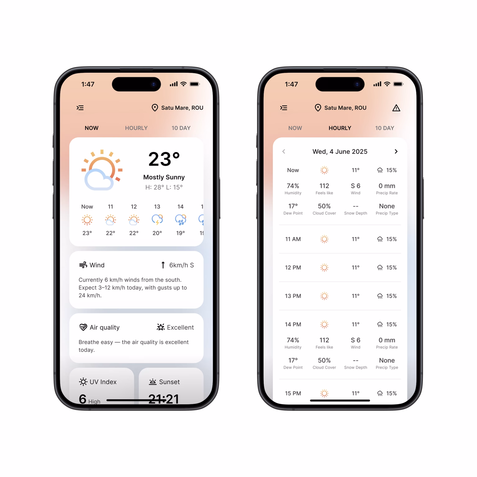 Weather mobile application UX/UI design by AK Visuals